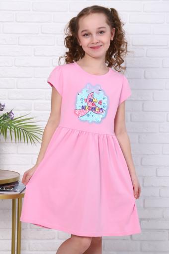 Платье Хвостик короткий рукав детское (Ярко-розовый) - Ивтекс-Плюс