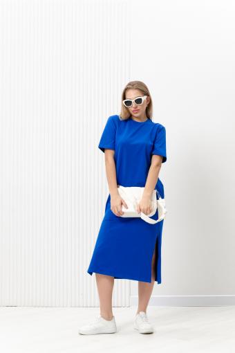 14406 платье женское длинное (Синий) - Ивтекс-Плюс
